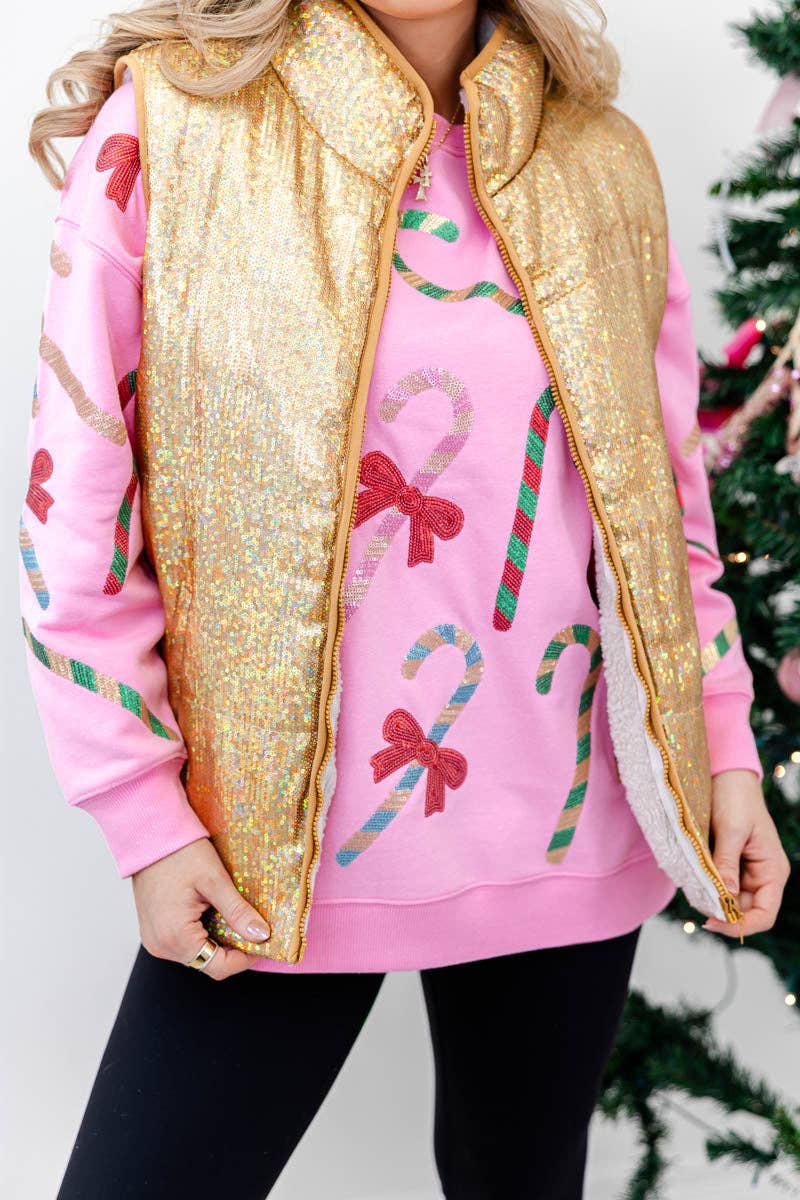 Festive Glow Sequin Vest