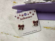 Santa Theme Bow Post Earrings