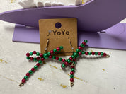 Christmas Pearl Ribbon Earrings