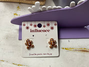 Glitter Gingerbread Man Post Earrings