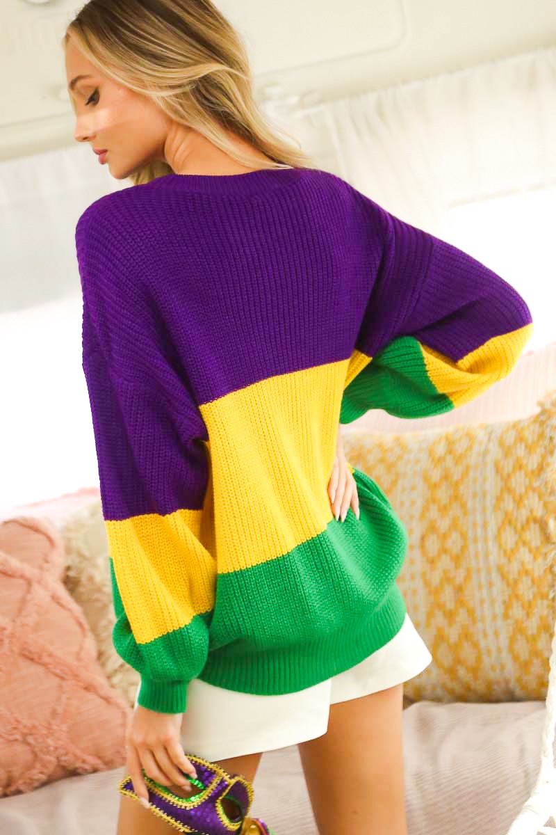 COLOR BLOCK SWEATER TOP