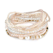 Light Pink & Pastel Yellow Stretchy Bracelet Set