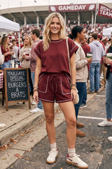 Scuba Contrast Stitch Game day Lounge Set
