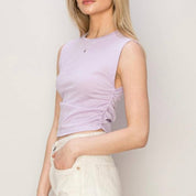 LSU Mono Tigers Ruched Tank-lavender