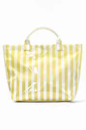 Striped Tote Bag with Glossy Finish