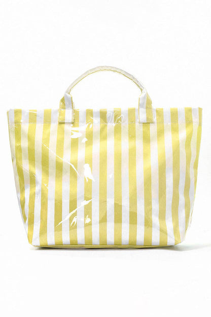 Striped Tote Bag with Glossy Finish