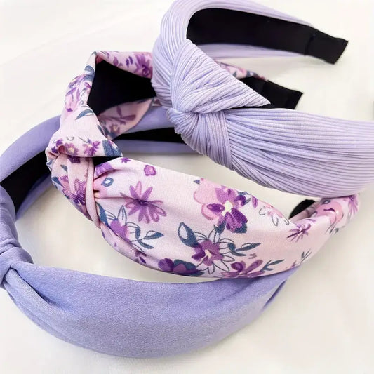 Spring Purples Knotted Headband