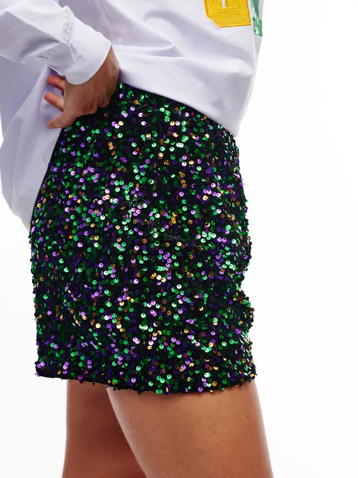 Mardi Gras Sequin Shorts