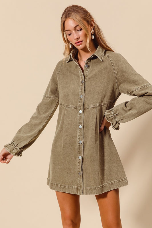 Sidney- Washed Denim Dress