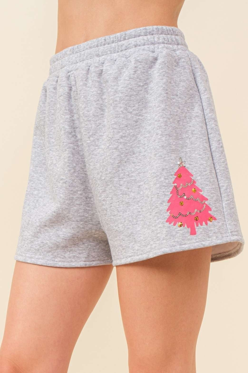 Christmas Tree Patch French Terry Short