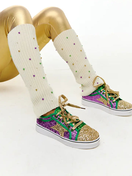 Mardi Gras Pearl Leg Warmers