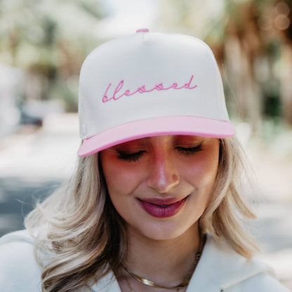Blessed (Cursive) Two-Toned Vintage Hat
