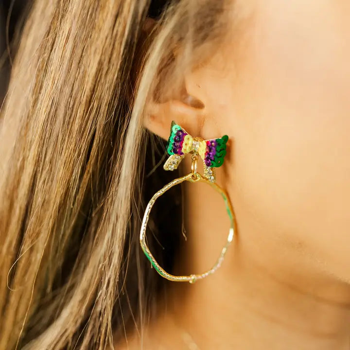 Taylor Shaye- Mardi Gras Bethany Bow Hoops