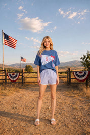 Striped Lace Trim Drawstring Shorts