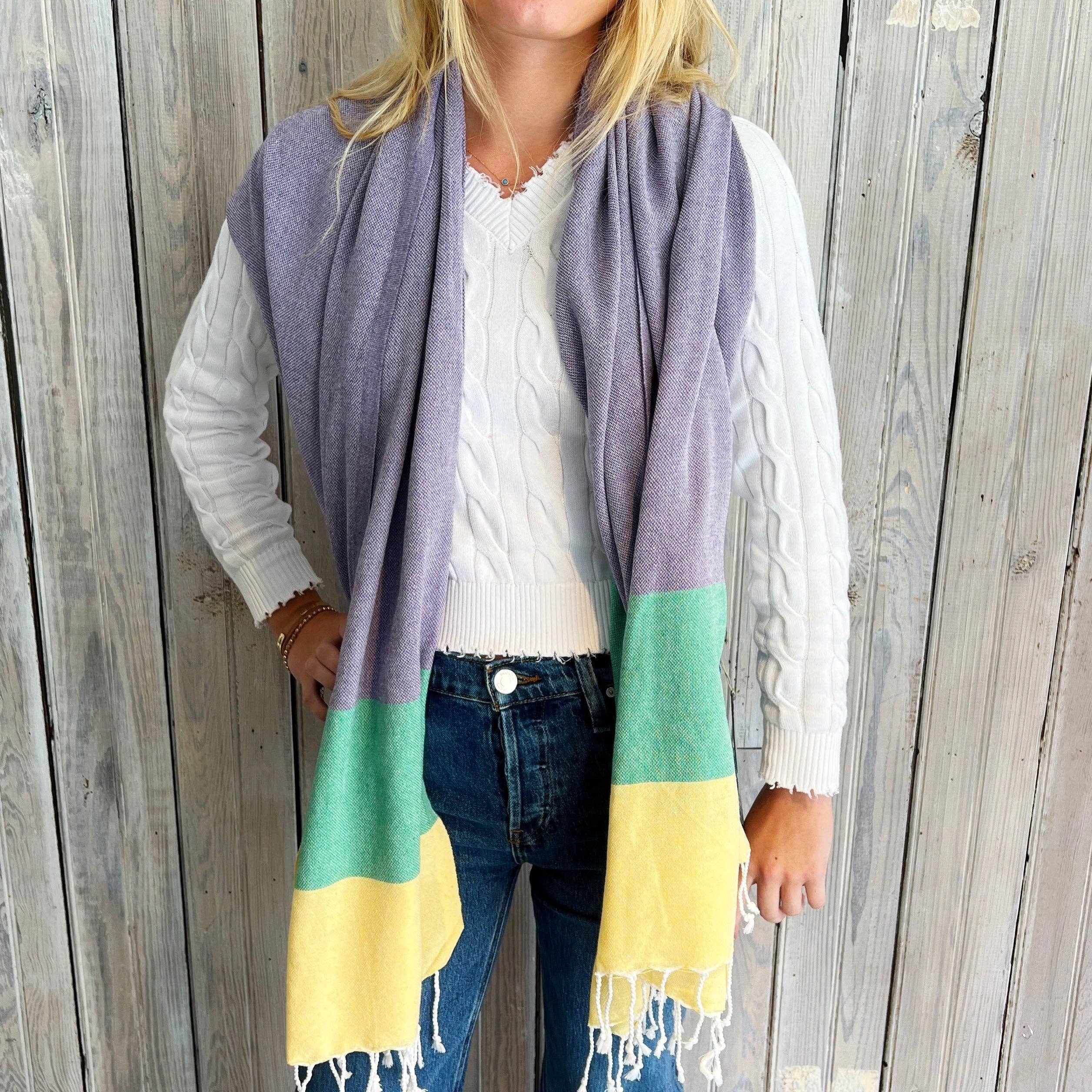 Mardi Gras Turkish Loomed Scarf