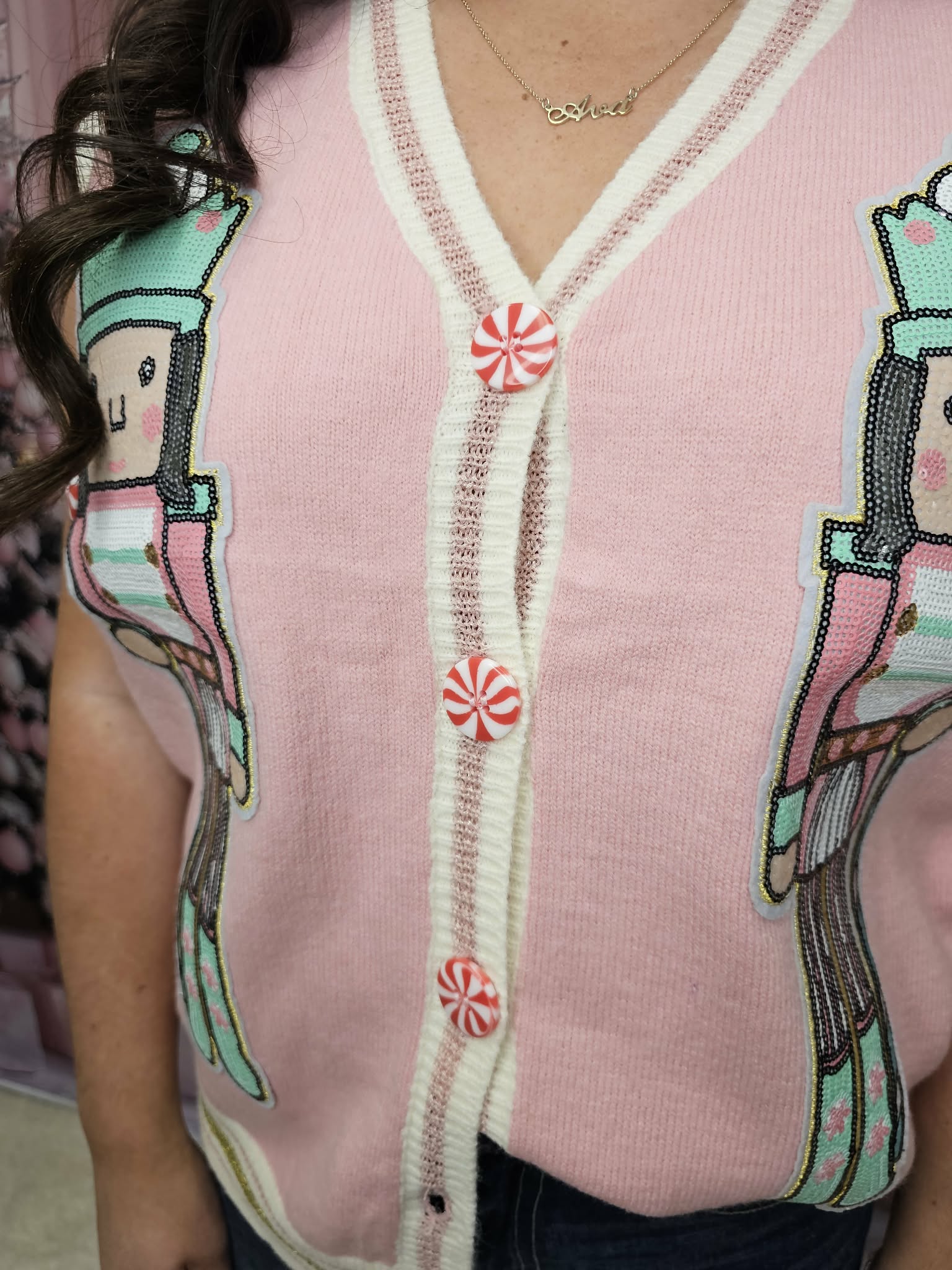 Sequin Nutcracker Sweater Vest