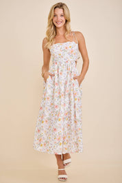 So Spring!- Scallop Edge  Floral Midi Dress