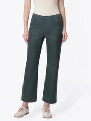 COATED Crop Straight Jeans