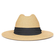 WOVEN STRAW OPEN WEAVE PANAMA SUN HAT, AHT 91641