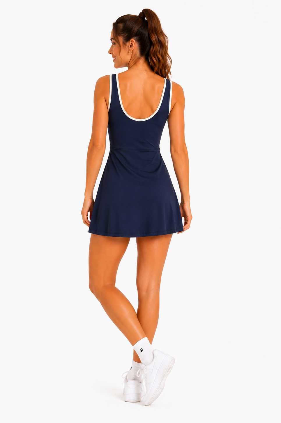 White binding line activewear tennis skorts dress or romper