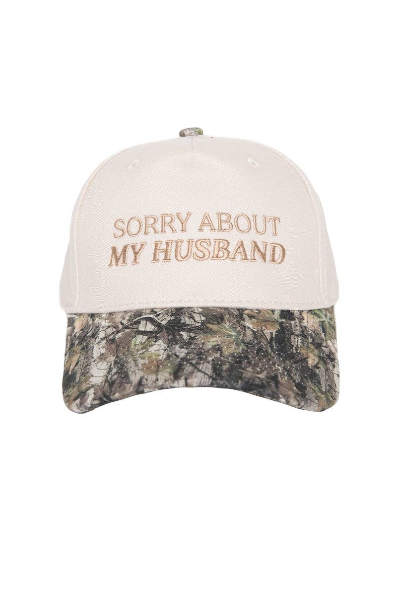 Sorry About My Husband Two-Toned Trucker Hats