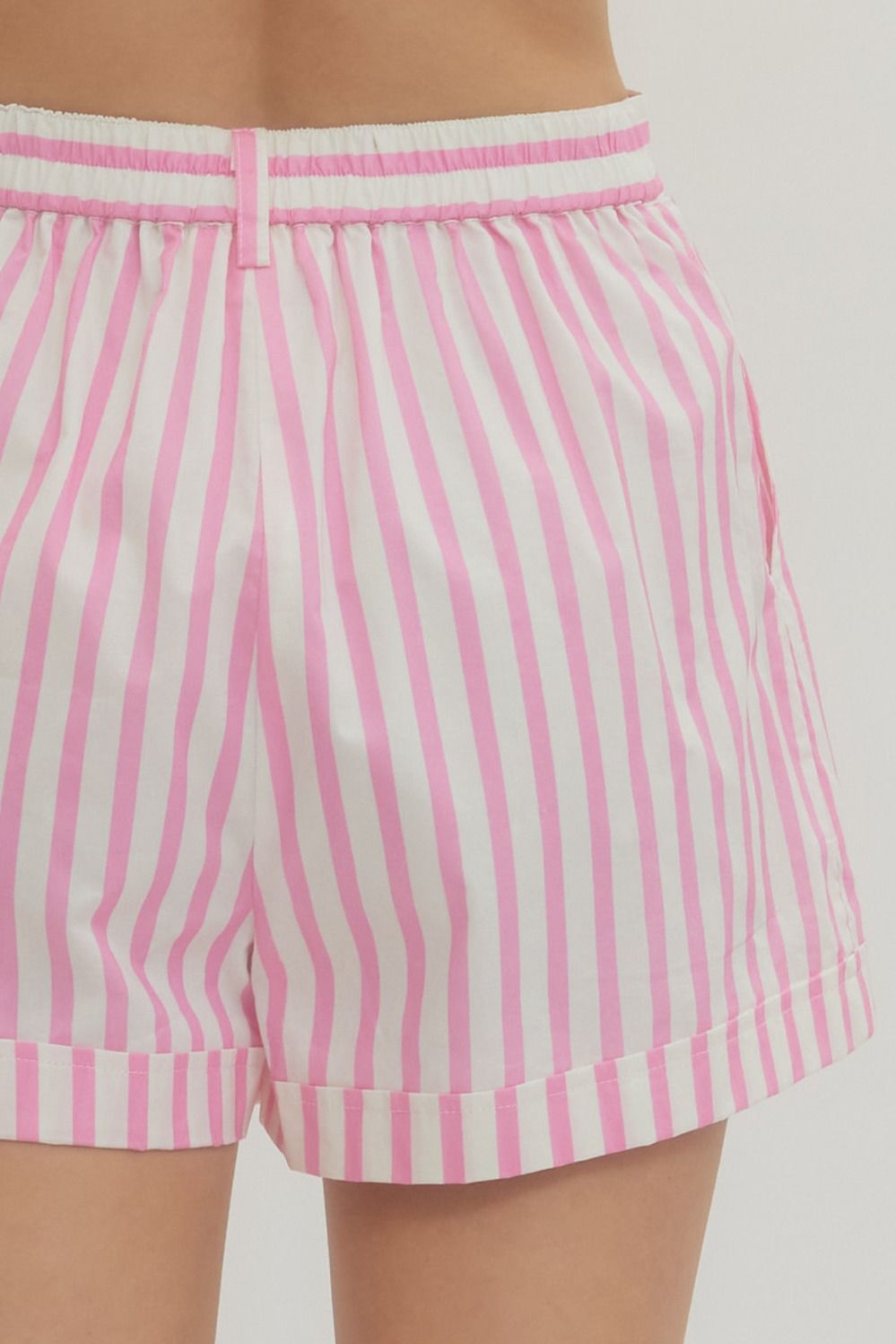 Dreamy- Striped Button shorts with pockets