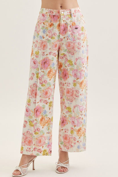 Botanical Petals- Wide Leg Pant