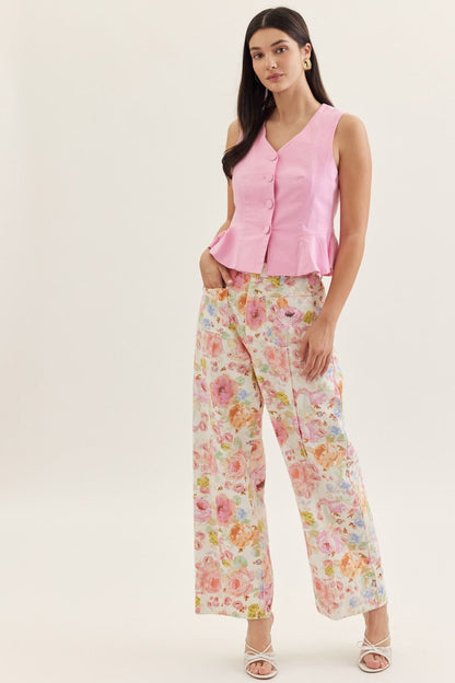 Botanical Petals- Wide Leg Pant
