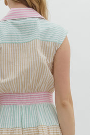 Pretty Pastels- Color Block Midi dress