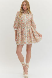 Vintage Garden- Floral print dress