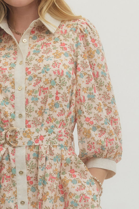 Vintage Garden- Floral print dress