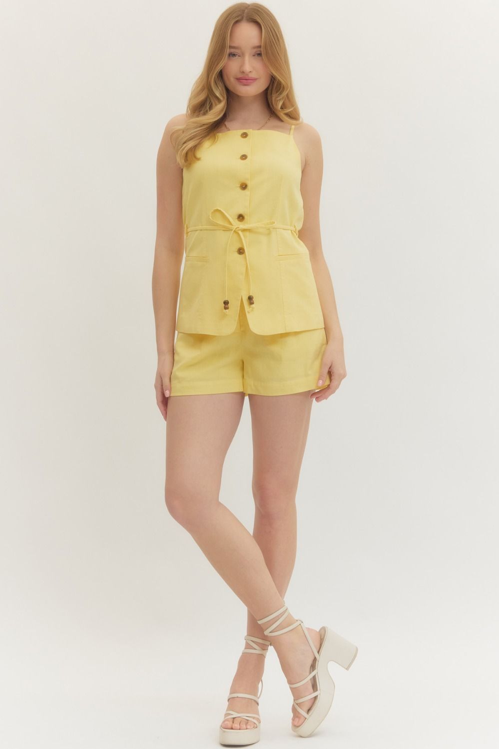 Willow- Sleeveless Button Front top