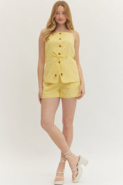 Willow- Sleeveless Button Front top