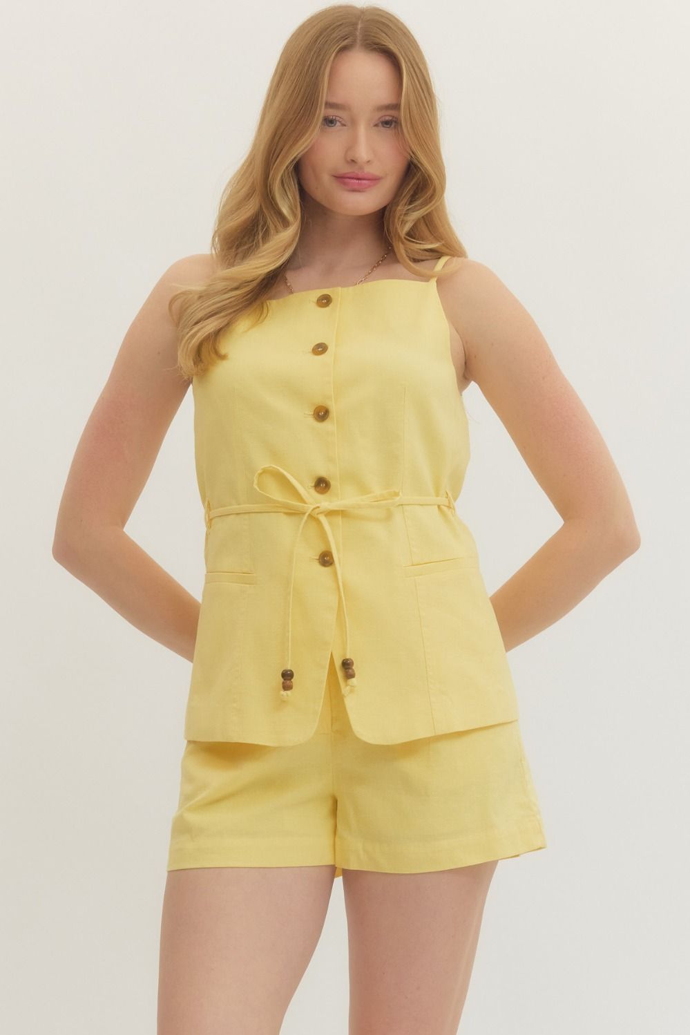 Willow- Sleeveless Button Front top