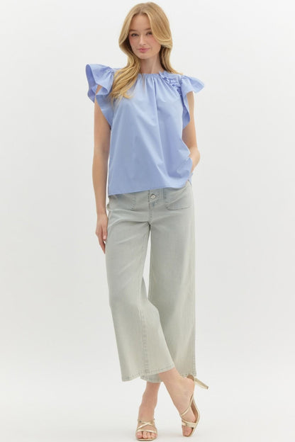 Flutter- Ruffle Sleeveless Top