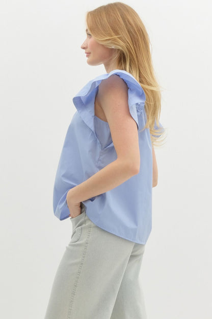 Flutter- Ruffle Sleeveless Top