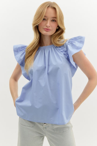 Flutter- Ruffle Sleeveless Top