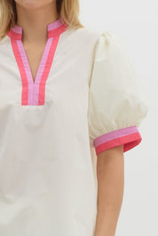 Napa- Bubble Sleeve Top With Band