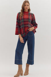 Candie- Plaid relaxed fit Sweater