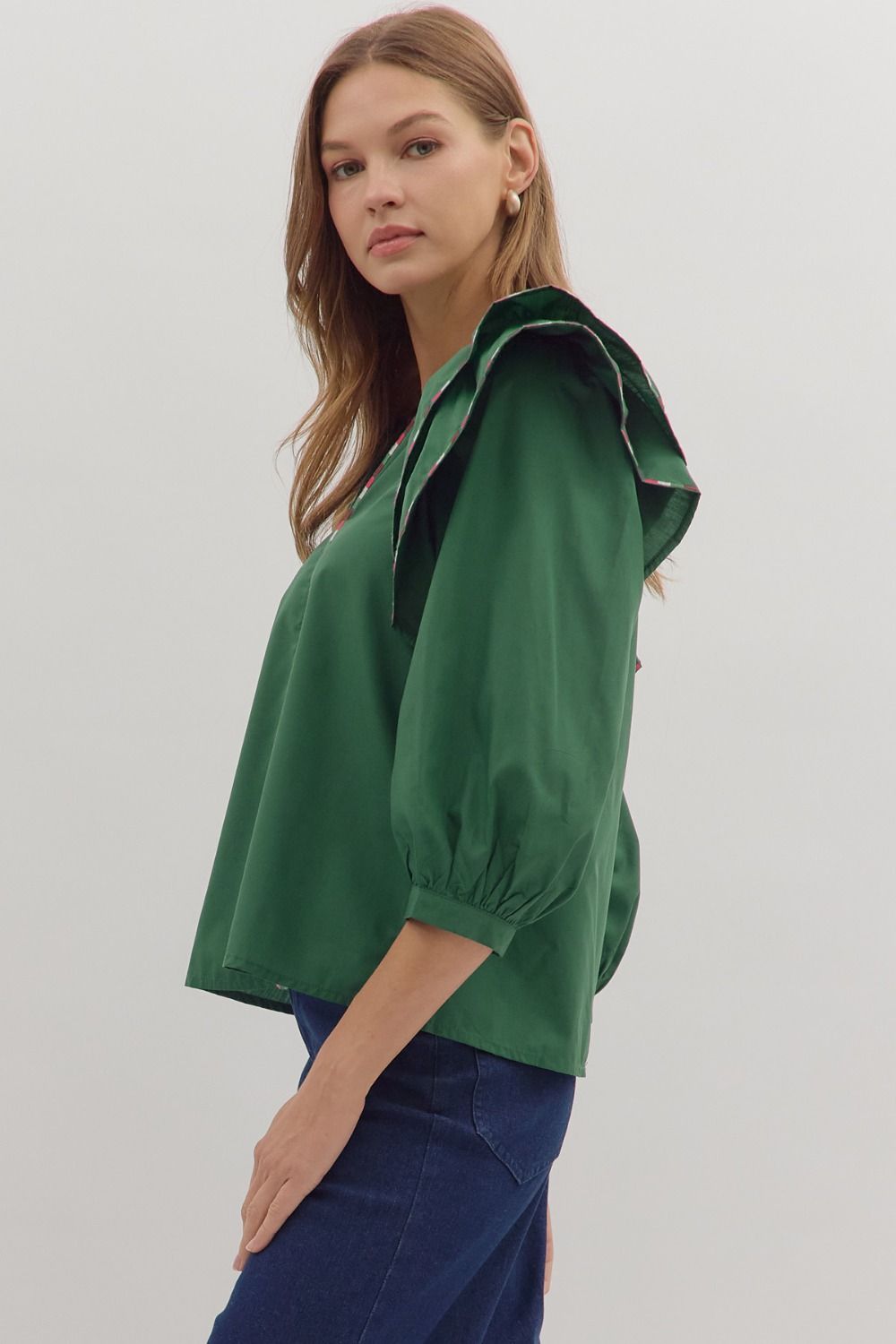 In the Detail- Ruffle Shoulder Top