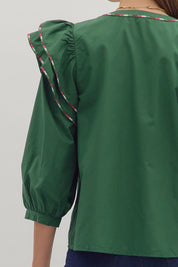 In the Detail- Ruffle Shoulder Top