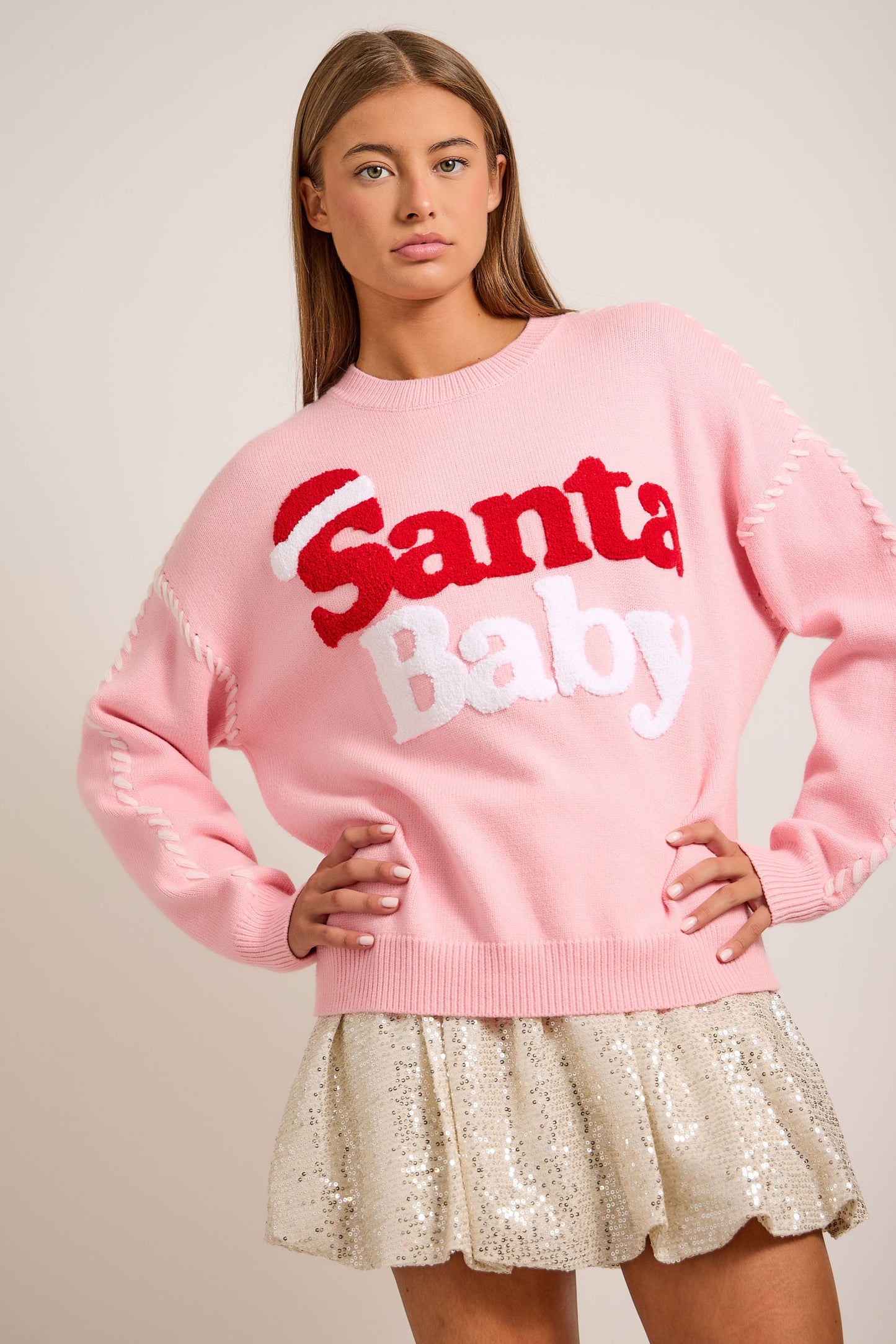 Santa Baby Christmas Knit Sweater