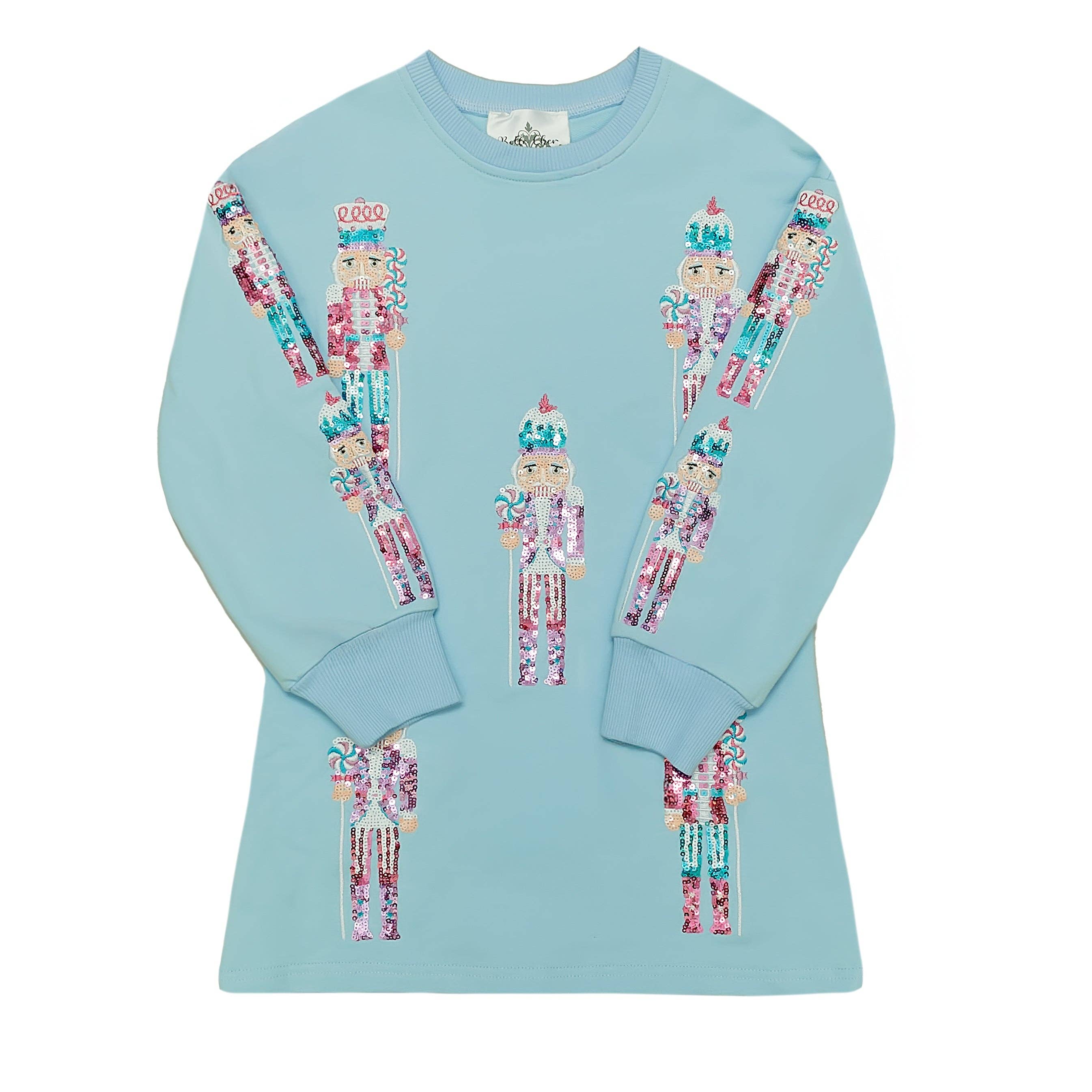 Holiday Nutcracker Dress – Light Blue Christmas Print