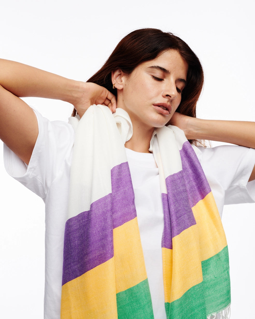 MG Stripe- Mardi Gras 3 Stripe Scarf