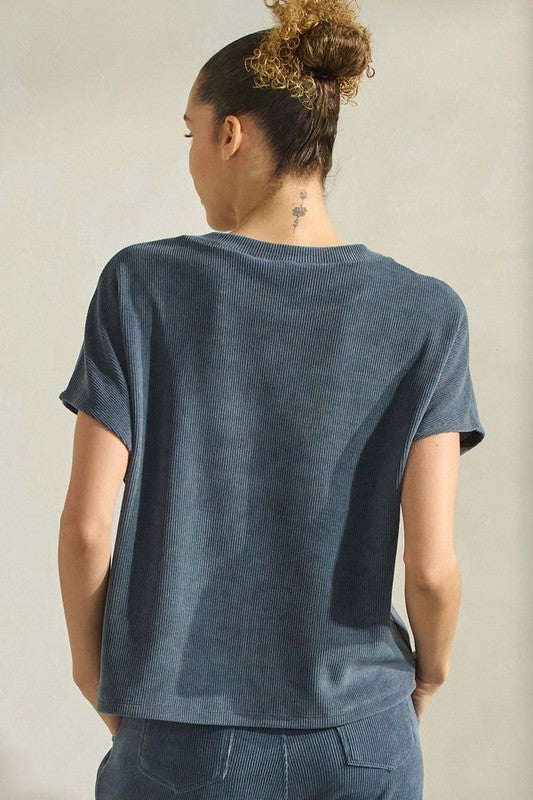 Corduroy Short Sleeve Top