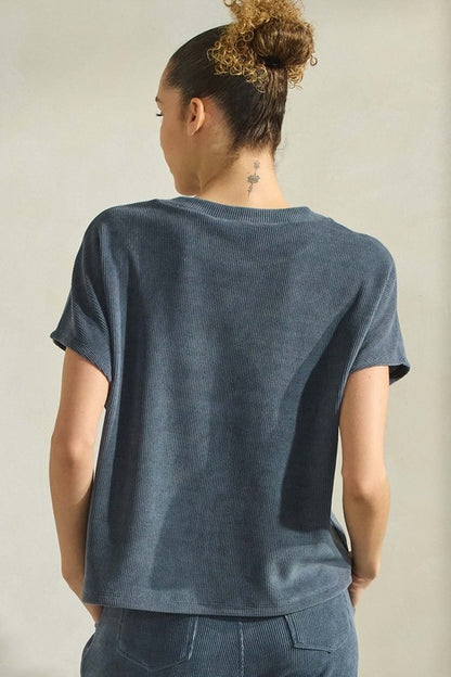 Corduroy Short Sleeve Top