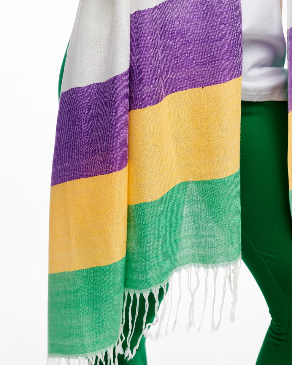 MG Stripe- Mardi Gras 3 Stripe Scarf