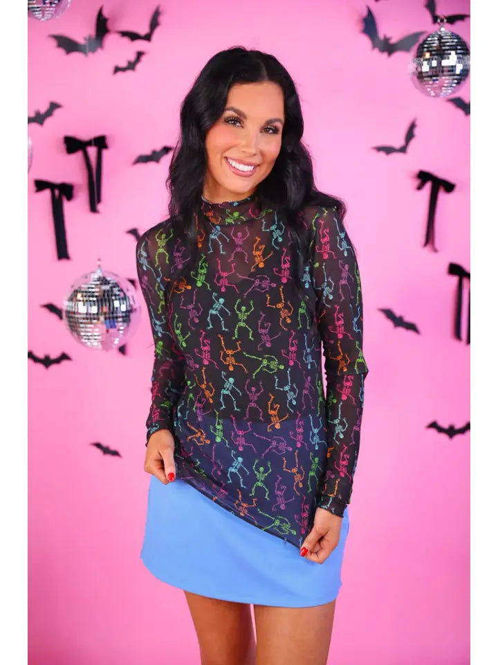 Keigan Mesh Top- Multi Skeletons