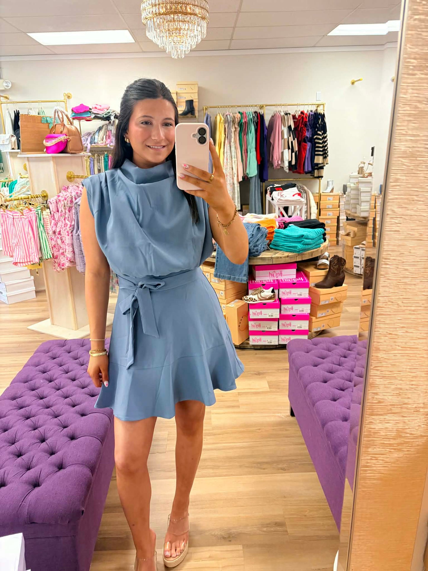 Breezy- Cowl Neck Sleeveless Mini Dress