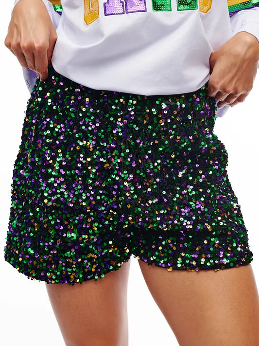 Mardi Gras Sequin Shorts